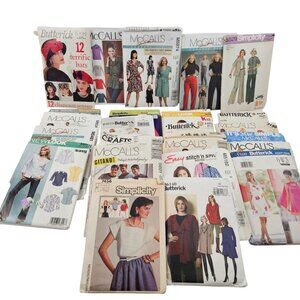 Vintage Sewing Patterns Lot of 24 Butterick Simplicity McCalls New Look Uncut